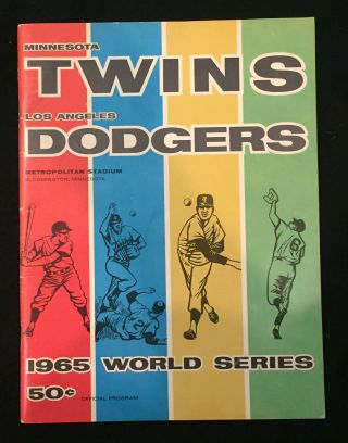 1965 World Series Program - - Minnesota Twins Vs La Dodgers (ex Unscored)