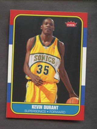 2007 - 08 Fleer 1986 Kevin Durant Seattle Supersonics Rc Rookie