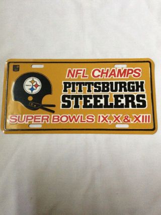 Vintage 1978 Pittsburgh Steelers Bowls Ix - X - Xii Embossed License Plate