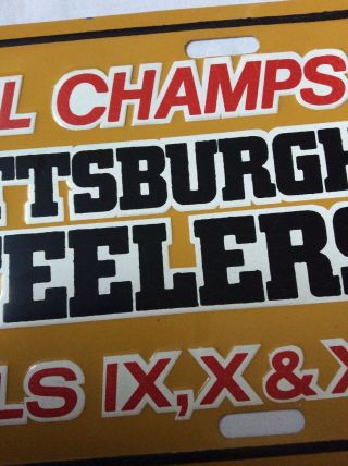 Vintage 1978 Pittsburgh Steelers Bowls IX - X - XII Embossed License Plate 4