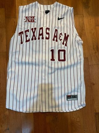 Texas A&m Aggies Sleeveless Nike Baseball Jersey Size 46 10