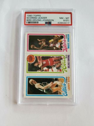 1980 - 1981 Topps Card 6 Larry Bird/ Julius Erving/ Magic Johnson Psa 8