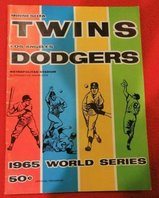 1965 World Series Program Los Angeles Dodgers @ Minnesota Twins Met Stadium Mlb