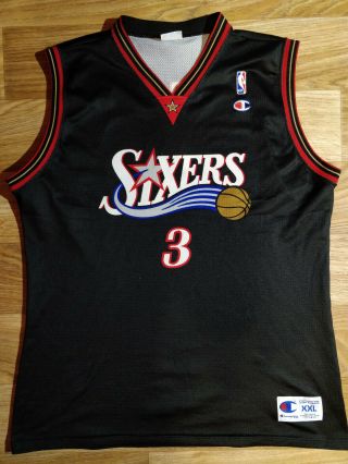 Champion Iverson Philadelphia 76ers Sixers Nba Jersey 3 Basketball Tank Shirt