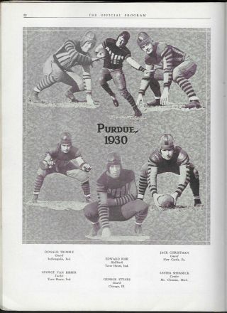 Oct.  11 1930 University of Michigan vs.  Purdue Football Progeram 4