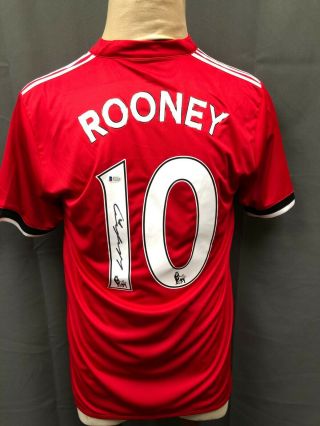 Wayne Rooney 10 Manchester United Signed Jersey Auto Sz Xl Beckett Bas