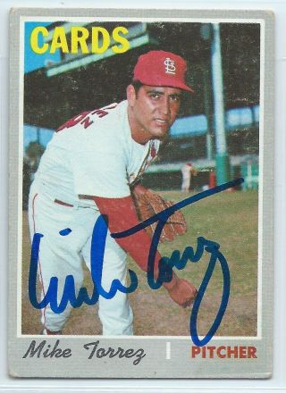 Mike Torrez Signed 1970 Topps Baseball Card Autograph St.  Louis Cardinals