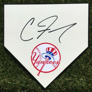 York Yankees 77 Clint Frazier Signed Autographed Baseball Home Plate