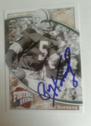 Paul Hornung Autographed Trading Card Green Bay Packers Notre Dame