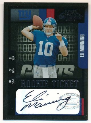 Eli Manning 2004 Playoff Contenders Rc Rookie Ticket Autograph Giants Auto Sp