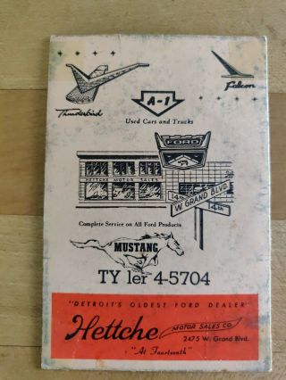 1964 - 65 NHL Detroit Red Wings Hockey Schedule Hettche Motor Sales Ad 2