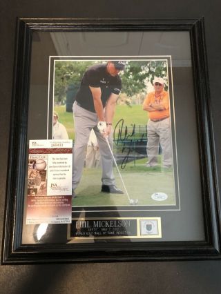 Phil Mickelson Signed 8x10 Custom Framed And Jsa Authenticated Masters Open