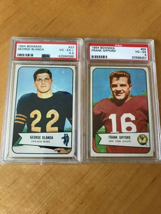1954 Bowman Football Complete Set Vg To Vg - Ex Cond.  Blanda And Gifford Graded