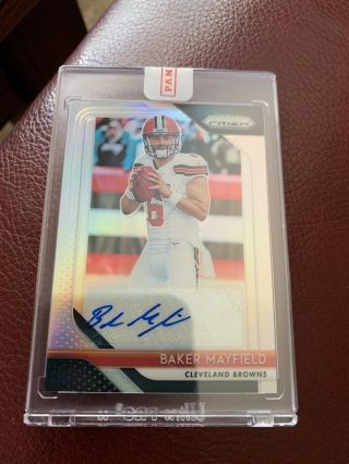 2018 Prizm Baker Mayfield Rookie Silver Auto Refractor Rc Panini