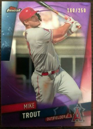2019 Topps Finest - Mike Trout - Purple Refractor - Ed 160/250