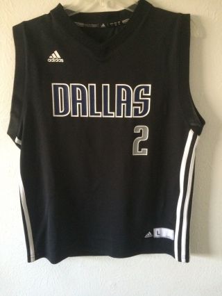 Vtg Jason Kidd Dallas Mavericks Basketball Adidas Jersey Black Sz Youth L Euc