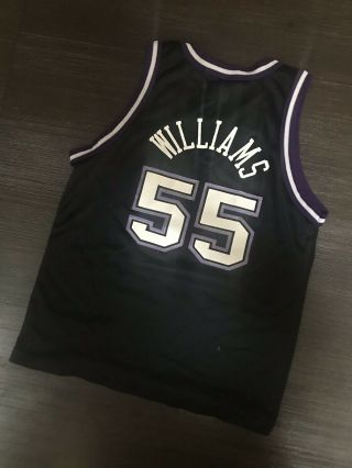 VTG 90s Champion NBA Sacramento Kings 55 Jason Williams Jersey Shirt BLK Youth 4