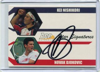 2012 Ace Authentic Novak Djokovic Auto Dual W/ Kei Nishikori Not Dinged 5