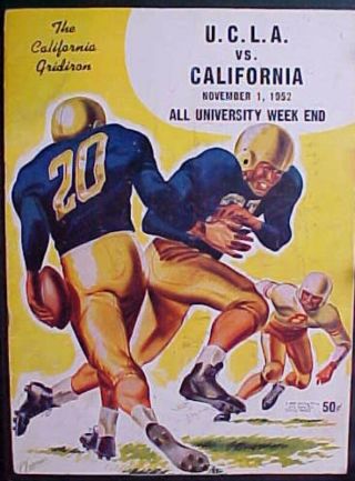 November 1,  1952 Ucla Vs.  University Of California Football Program