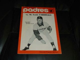 1971 San Diego Padres Baseball Program Vs St.  Louis Cardinals