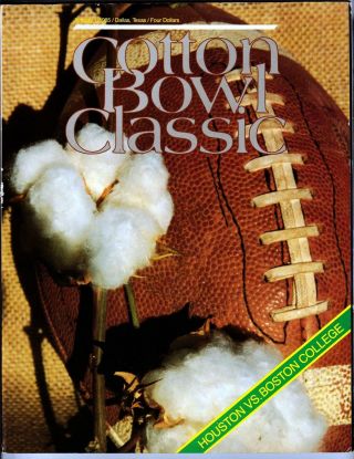 1985 Cotton Bowl Football Program.  Houston Cougars Vs.  Boston College