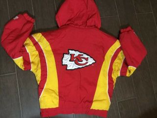 Vtg Kc Kansas City Chiefs Starter Jacket 90s Youth Sz M Puffer Coat Pullover Kc