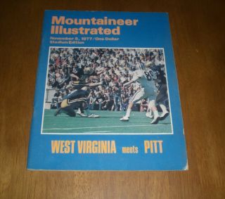 1977 West Virginia Vs Pitt Panthers Football Program