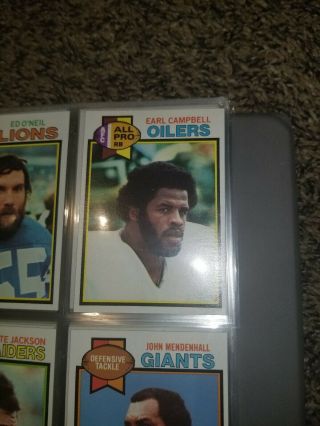 1979 Topps Complete (1 - 528) Set,  Includes Earl Cambells Rookie Card.  W/ Binder