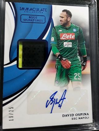 2018 - 19 Immaculate Soccer Sapphire Boot Signatures David Ospina Auto /25 Napoli