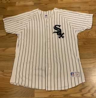 Vtg Russell Chicago White Sox Jersey Cotton Short Sleeve Shirt Mens Large L