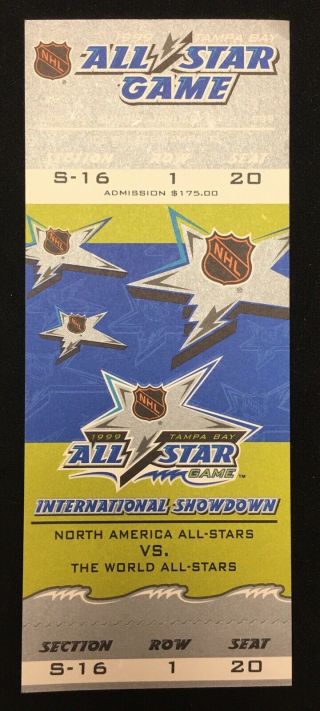 1999 Nhl Hockey All Star Game Full Ticket Gretzky Mvp