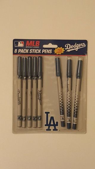 Mlb Los Angeles Dodgers 8 Pack Stick Pens 5 Black 3 Blue
