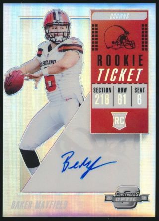 2017 Panini Optic Contenders Baker Mayfield Rookie Ticket Auto Autograph Sp