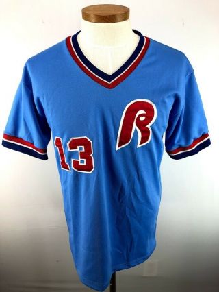 Vintage Russell Athletic Red White And Blue Baseball Jersey Shirt Adult Large