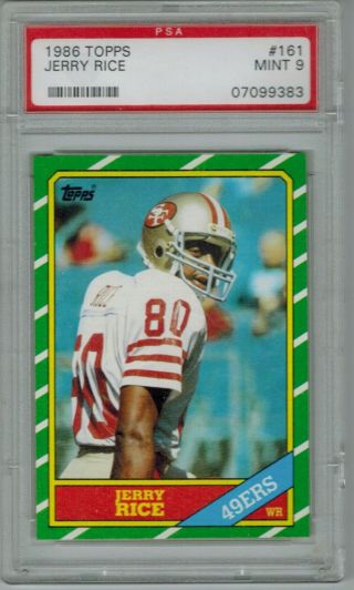 1986 Topps Football 161 Jerry Rice Rookie Card Rc Psa 9