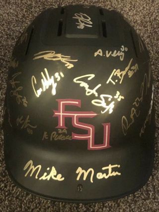 2019 Florida State Seminoles Baseball Team Signed Autographed Helmet Cws
