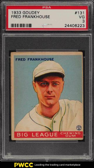 1933 Goudey Fred Frankhouse 131 Psa 3 Vg (pwcc)