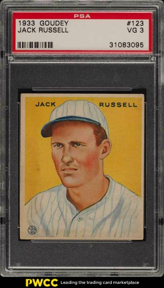 1933 Goudey Jack Russell 123 Psa 3 Vg (pwcc)