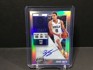 Zhaire Smith 2018 - 19 Contenders Optic Rookie Ticket Auto Prizm Card 126