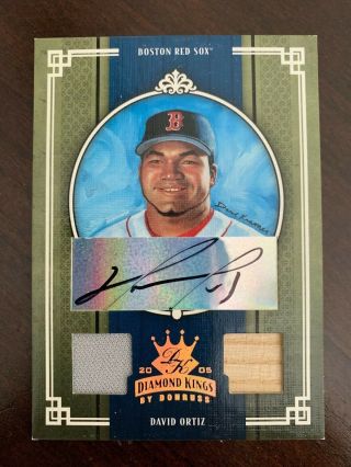 David Ortiz 2005 Diamond Kings Jersey Bat Relic Auto Autograph Red Sox /100