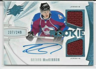 2013/14 Upper Deck Spx Nathan Mackinnon Rookie Auto Dual Jersey Relic 237/249
