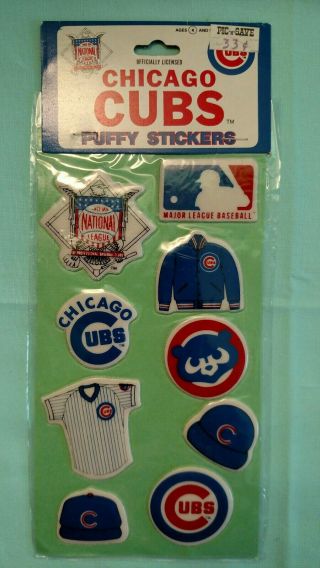 Vintage Chicago Cubs Puffy Stickers 1983 Major League Baseball Official Licensee
