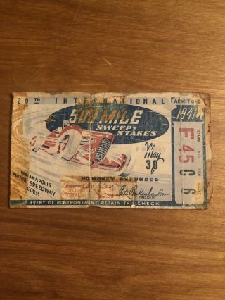 1941 Indianapolis/indy 500 Ticket Stub