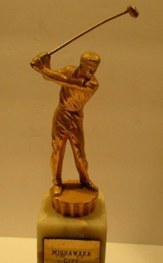 Rare 1960 11 1/2 Inch Vintage Men ' s Golf Trophy - Award - Antique - 6