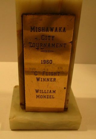 Rare 1960 11 1/2 Inch Vintage Men ' s Golf Trophy - Award - Antique - 7