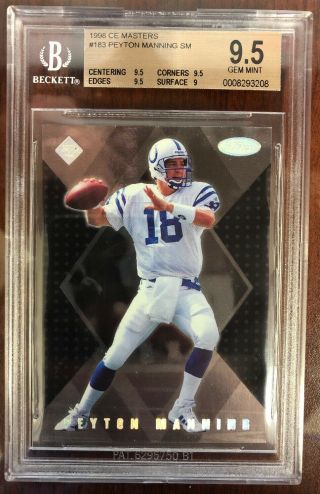 1998 Collector’s Edge Masters Peyton Manning Rookie Rc S183 Bgs 9.  5 2123/5000