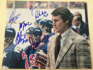 1980 Usa Olympic Hockey Gold Medal 7 Signed Herb Brooks 8x10 Eruzione Craig Gold