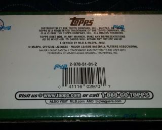 2002 Series 1&2 Topps Baseball Card Complete Boxed Set Factory S7 5
