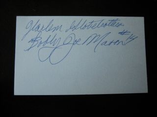 Bobby Joe Mason Autographed 3x5 Globetrotters D.  06