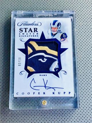 Cooper Kupp 2018 Flawless Blue Star Swatch Signatures Patch Auto Rams /10